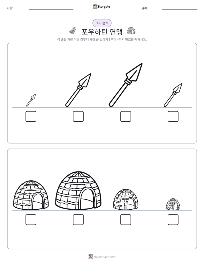 크기 순서