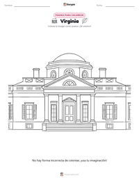 Página para colorear de Virginia para niños