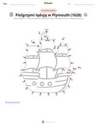 Podgląd drukowalnego arkusza ćwiczeń Pielgrzymi lądują w Plymouth (1620)