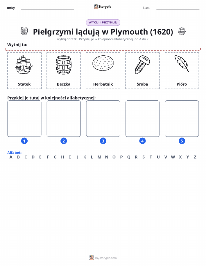 Wytnij i Wklej Alfabet