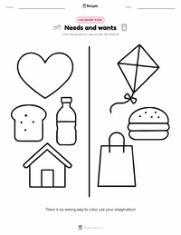 Needs and wants printable worksheet preview