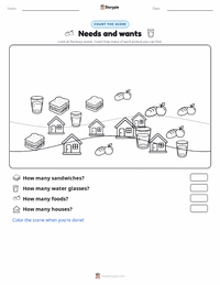 Needs and wants printable worksheet preview