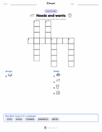 Needs and wants printable worksheet preview