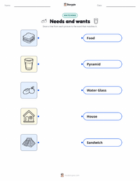 Needs and wants printable worksheet preview
