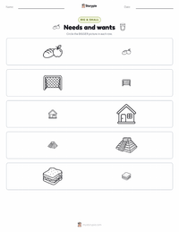 Needs and wants printable worksheet preview