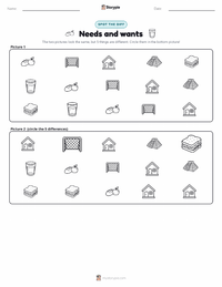 Needs and wants printable worksheet preview