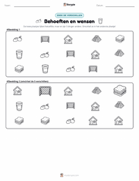Behoeften en Wensen afdrukbare werkblad voorbeeld
