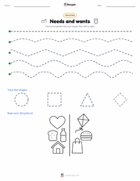Needs and wants printable worksheet preview