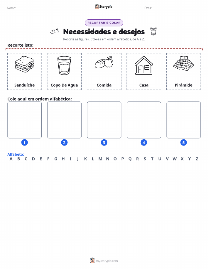 Recortar & Colar Alfabeto