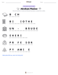 Abraham Maslow druckbare Arbeitsblatt Vorschau