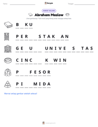 Prabaca lembar kerja cetak Abraham Maslow