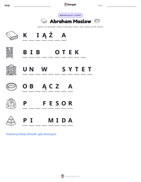 Podgląd drukowalnego arkusza ćwiczeń Abraham Maslow