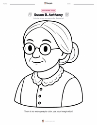 Susan B. Anthony coloring page for kids
