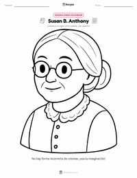 Página para colorear de Susan B. Anthony para niños