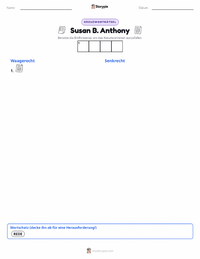Susan B. Anthony druckbare Arbeitsblatt Vorschau