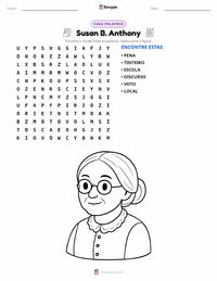 Prévia da folha de atividades imprimível Susan B. Anthony