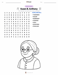 Susan B. Anthony yazdırılabilir çalışma sayfası önizlemesi