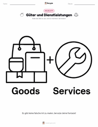 Waren und Dienstleistungen druckbare Arbeitsblatt Vorschau