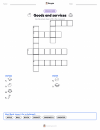 Goods and services printable worksheet preview