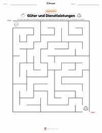 Waren und Dienstleistungen druckbare Arbeitsblatt Vorschau