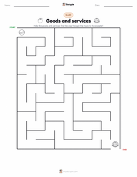 Goods and services printable worksheet preview