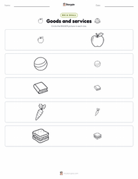 Goods and services printable worksheet preview