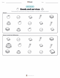 Goods and services printable worksheet preview