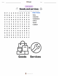 Goods and services printable worksheet preview