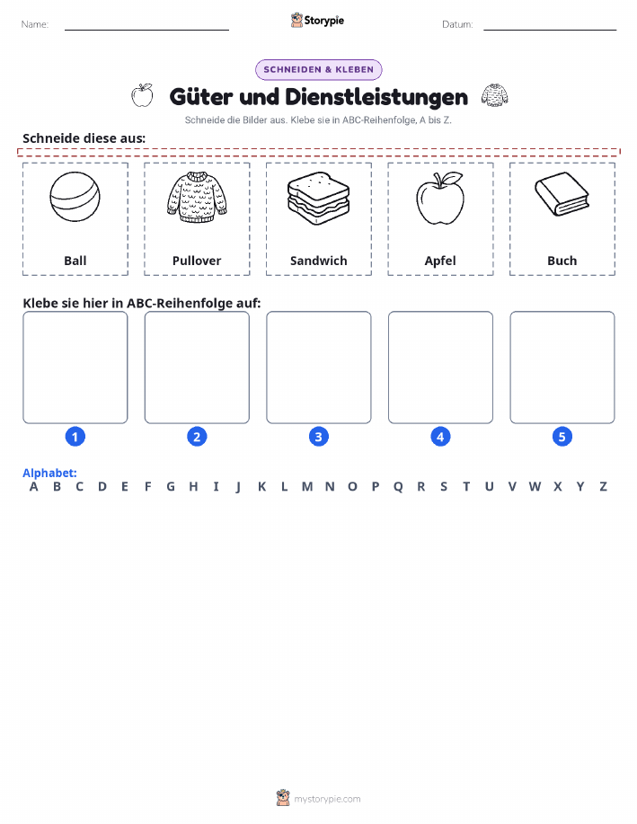 Schneiden & Einfügen Alphabet