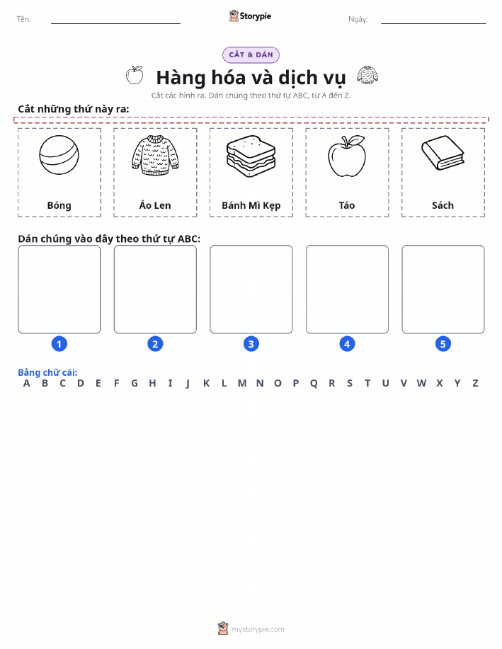 Cắt & Dán Chữ Cái