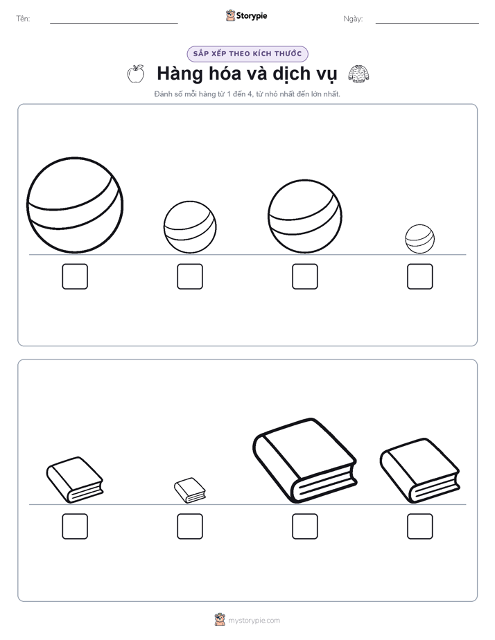 Thứ Tự Kích Thước