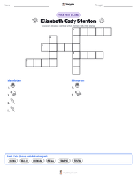 Prabaca lembar kerja cetak Elizabeth Cady Stanton