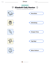 Prabaca lembar kerja cetak Elizabeth Cady Stanton