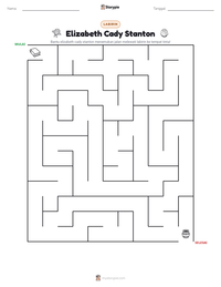 Prabaca lembar kerja cetak Elizabeth Cady Stanton