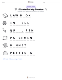 Elizabeth Cady Stanton printable worksheet preview