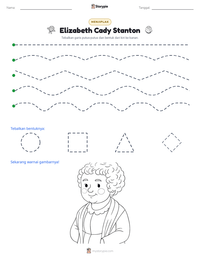 Prabaca lembar kerja cetak Elizabeth Cady Stanton