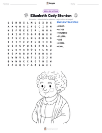 Vista previa de la hoja de trabajo imprimible de Elizabeth Cady Stanton