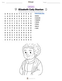 Prabaca lembar kerja cetak Elizabeth Cady Stanton