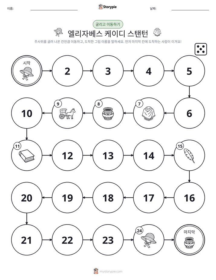 주사위 굴리고 이동하기 게임