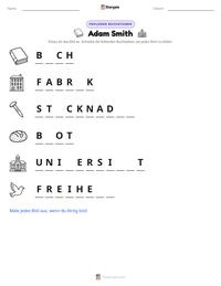 Adam Smith druckbare Arbeitsblatt Vorschau