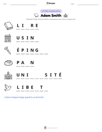 Aperçu de la feuille de travail imprimable Adam Smith