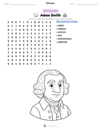 Vista previa de la hoja de trabajo imprimible de Adam Smith