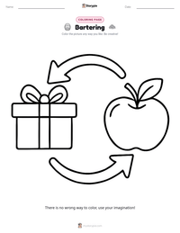 Bartering coloring page for kids