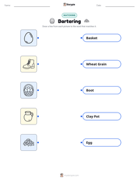 Bartering printable worksheet for kids