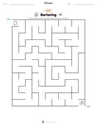 Bartering printable worksheet preview