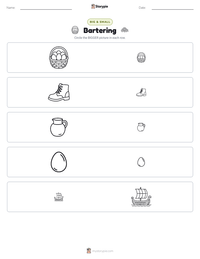 Bartering printable worksheet preview