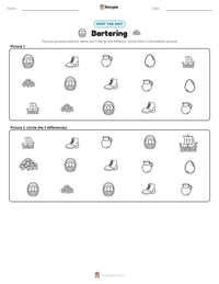 Bartering printable worksheet preview