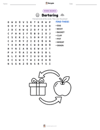 Bartering printable worksheet preview