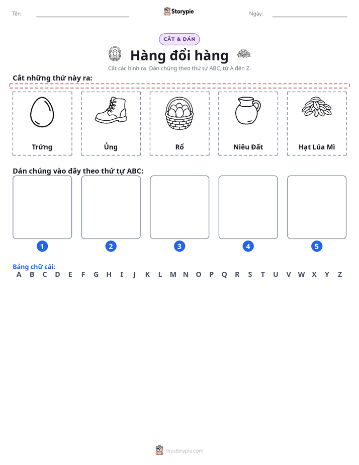 Cắt & Dán Chữ Cái