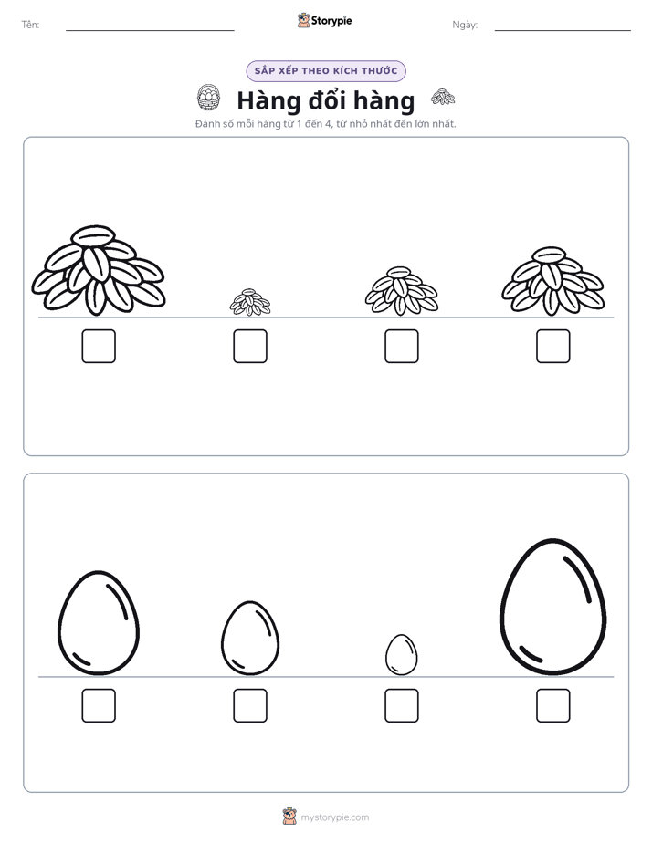 Thứ Tự Kích Thước